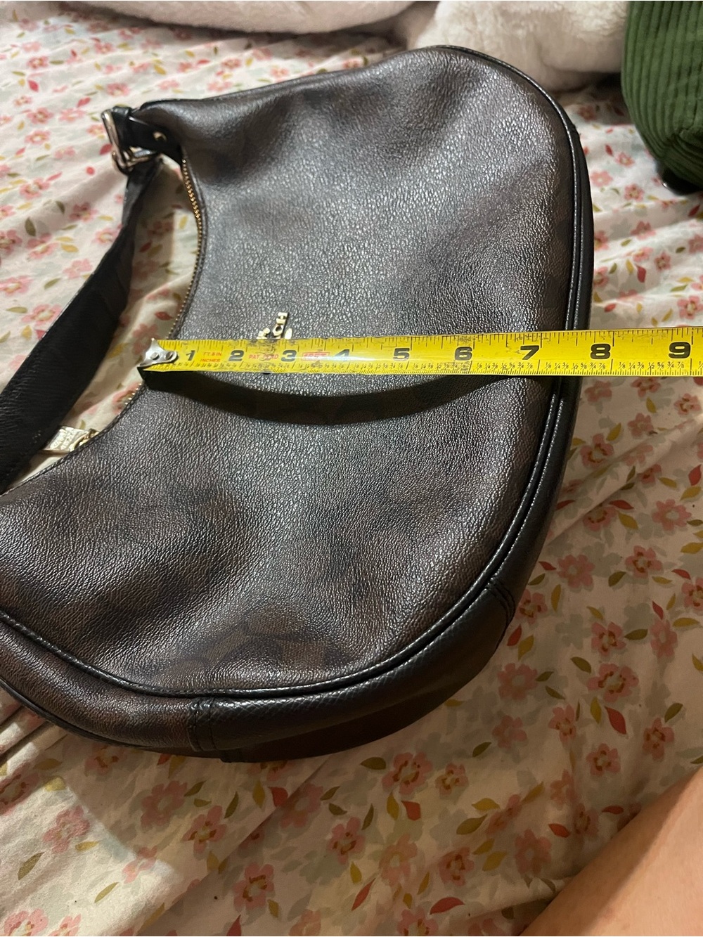 COACH Brown Signature Teri Hobo Shoulder Bag - Picture 3 of 10